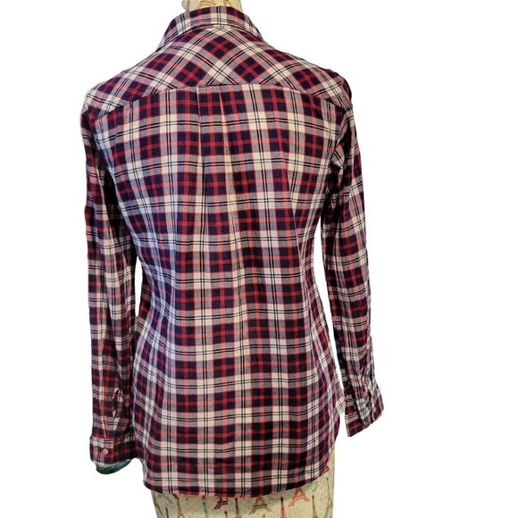 Eddie Bauer Womens Sz S Classic Fit Plaid LS Button Up Lightweight Stretch Shirt - Picture 7 of 7